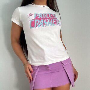 Vintage Y2K Teenage Millionaire Slogan Baby Tee, Ultimate Y2K Letter Printed Tee